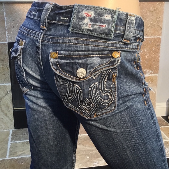 MEK Women's Boot Cut Jeans in Blue - Picture 1 of 8